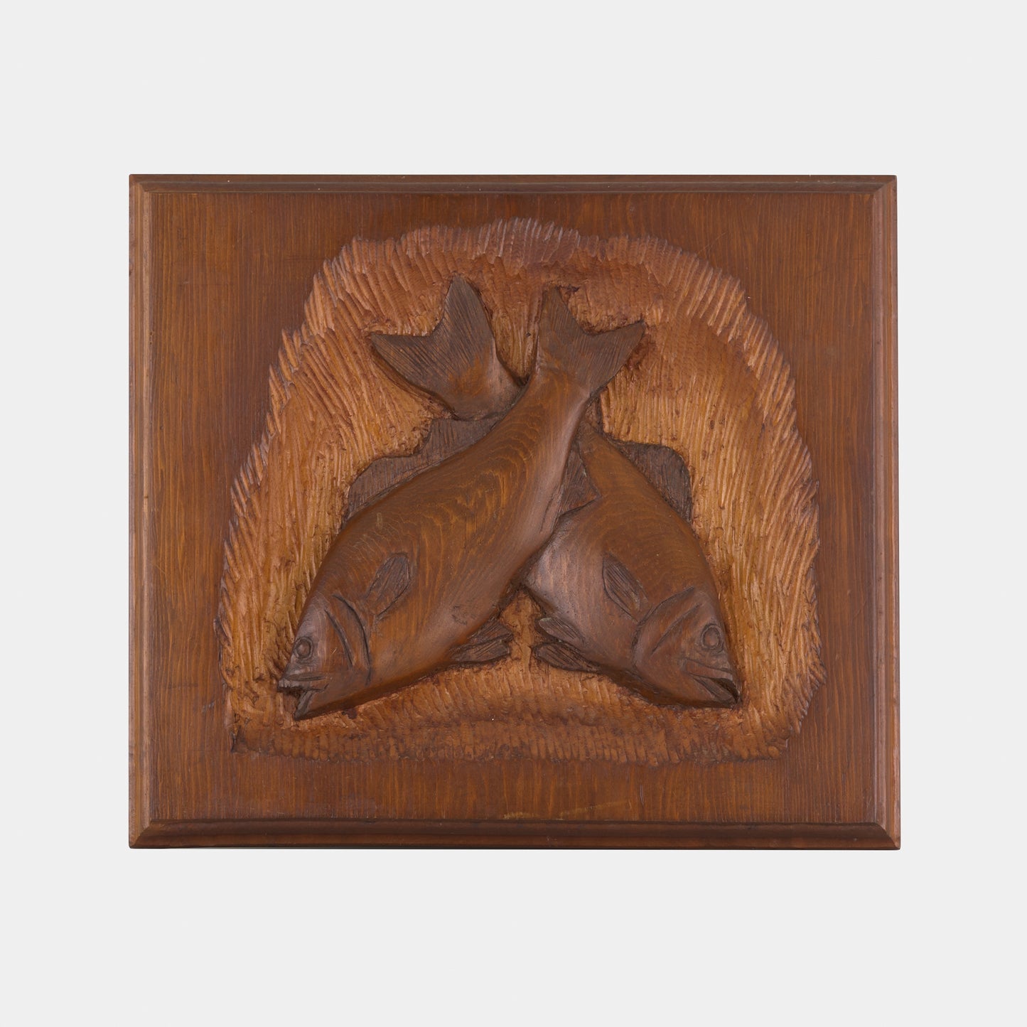 Vintage Carved Fish Relief Plaque