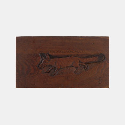 Vintage Carved Fox Relief Plaque