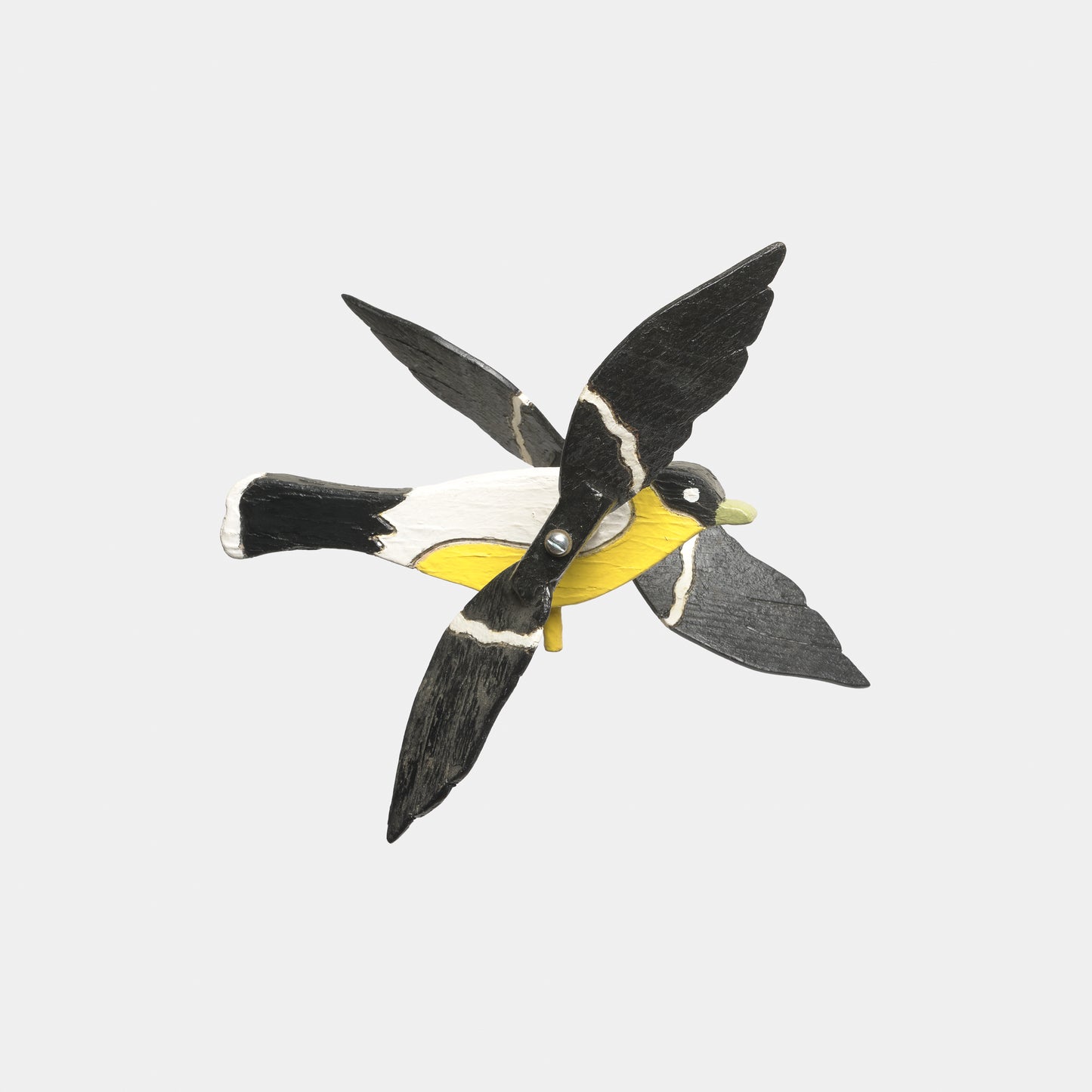 Vintage Wooden Whirligig - Goldfinch