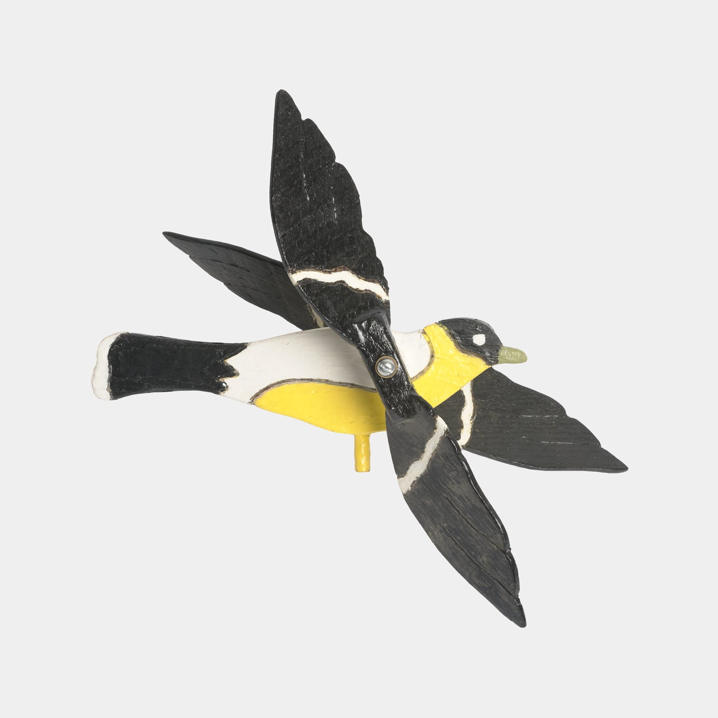 Vintage Wooden Whirligig - Goldfinch