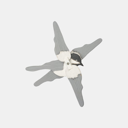 Vintage Wooden Whirligig - Chickadee