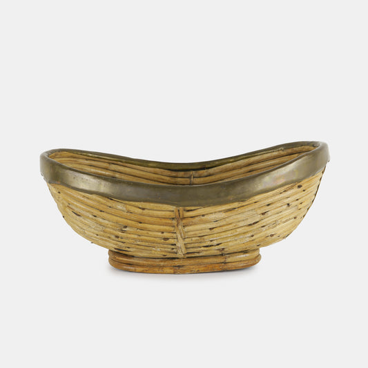 Vintage Rattan with Brass Edge, Italy