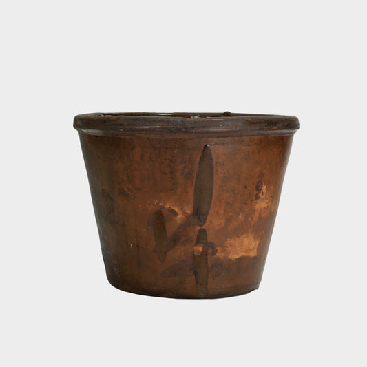 Antique American Redware Planter, New York, Early 20th C.
