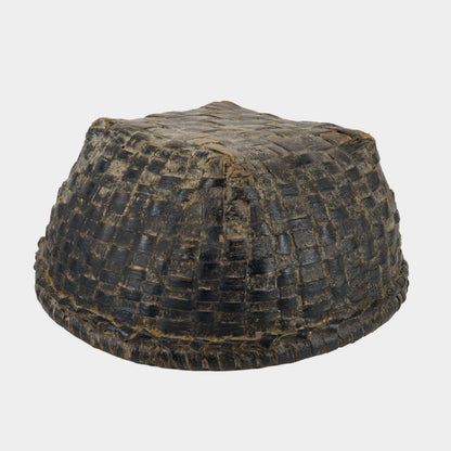 Vintage Woven Cane Harvest Basket, India