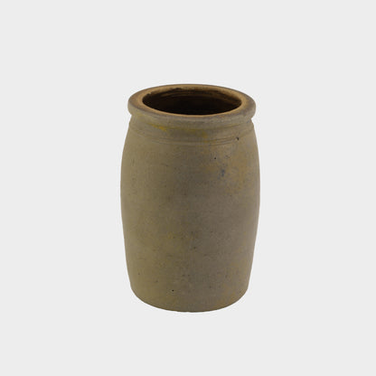 Antique Salt Glazed Stoneware Crock with Cobalt Stripe