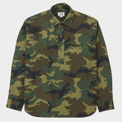 Japanese Cotton Twill Gardening Smock No. 2 in Classic Camo