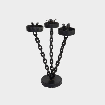 Vintage Wrought Iron Chain Candelabra