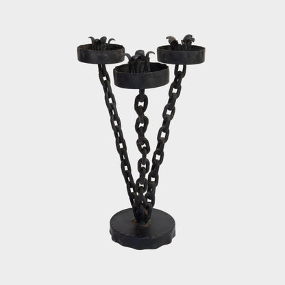 Vintage Wrought Iron Chain Candelabra