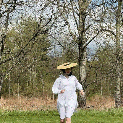 Cotton Oxford Long Gardening Chemise in White