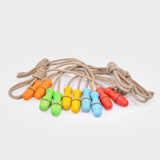 Classic Kid's Jump Rope with Colored Wood Fixed Handle. 2m (5 colors)