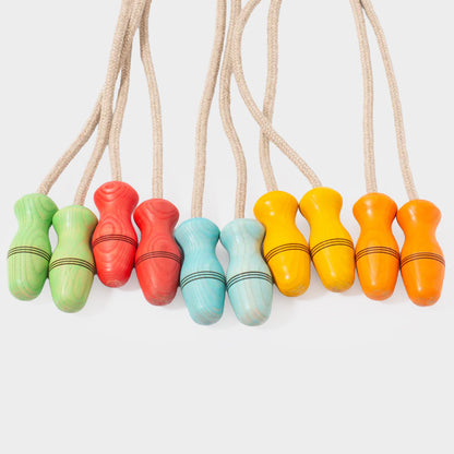 Classic Kid's Jump Rope with Colored Wood Fixed Handle. 2m (5 colors)