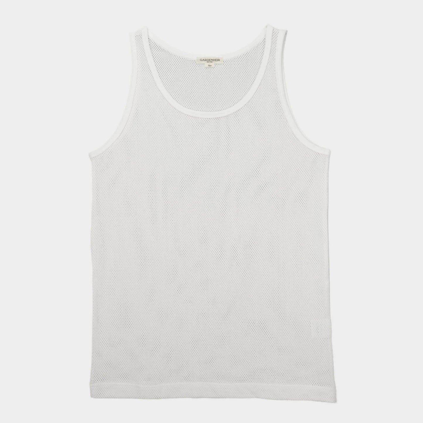 Cotton Mesh Tank Top in Alabaster