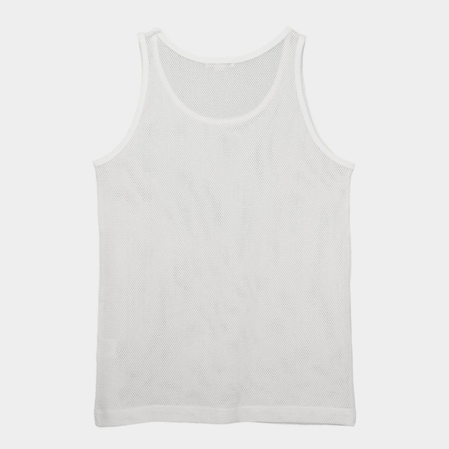 Cotton Mesh Tank Top in Alabaster