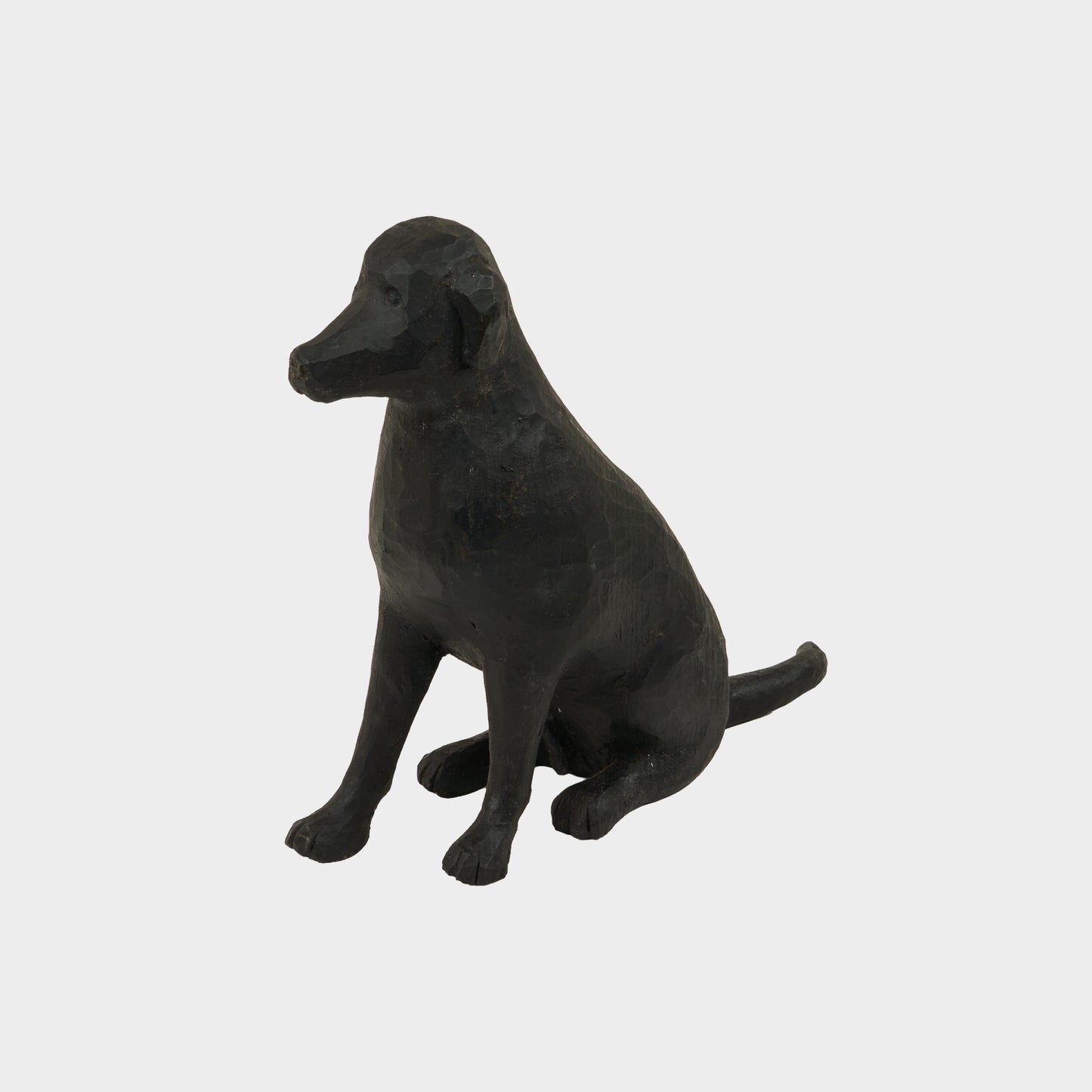 Vintage Large Carved Black Dog
