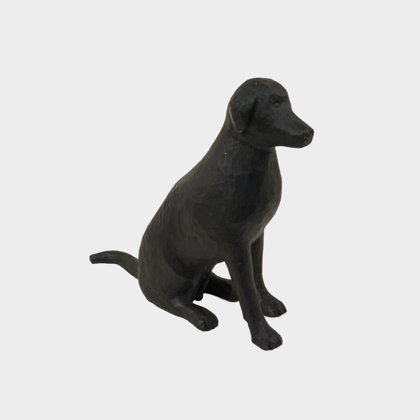 Vintage Large Carved Black Dog