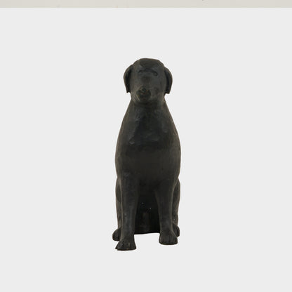 Vintage Large Carved Black Dog
