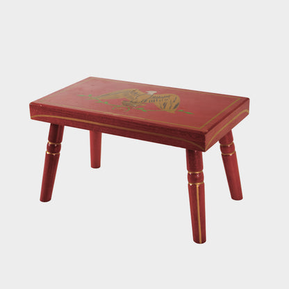 Vintage Painted Stool with Eagle