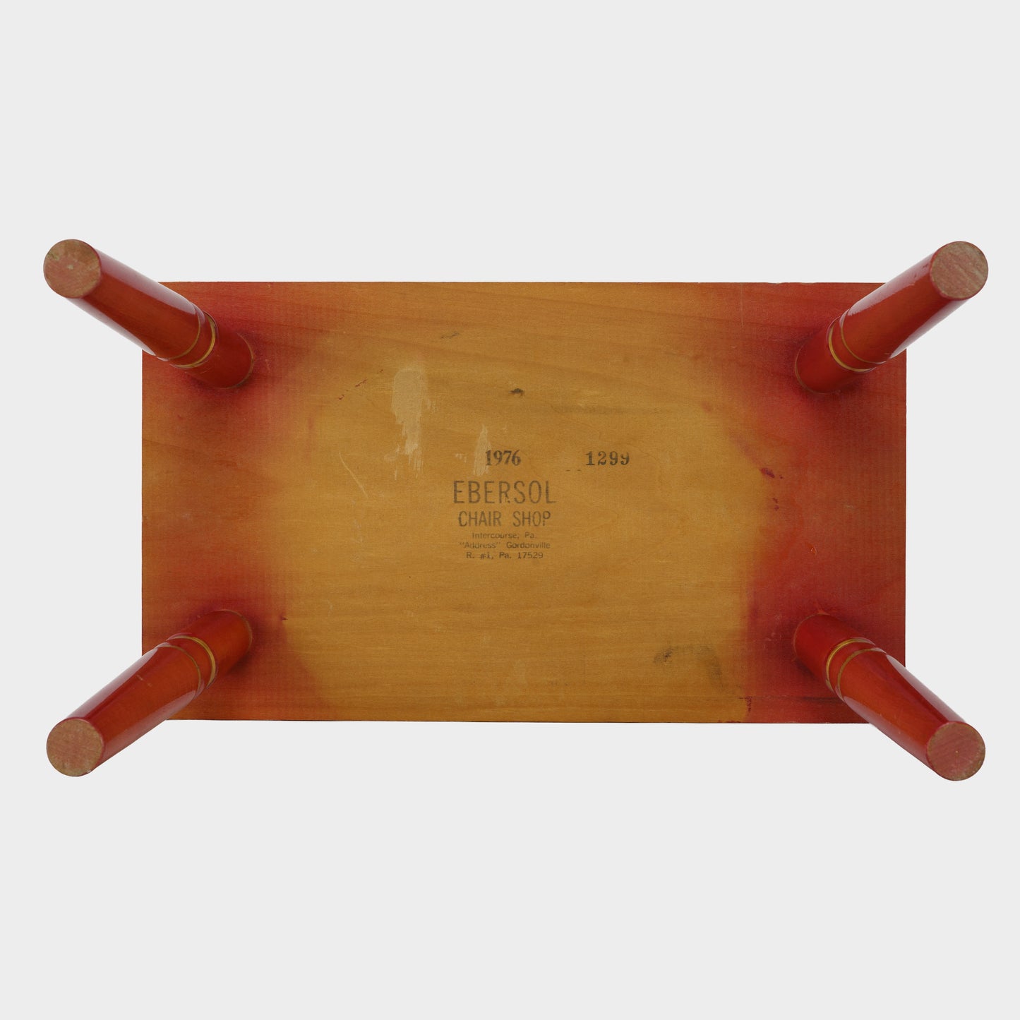 Vintage Painted Stool with Eagle