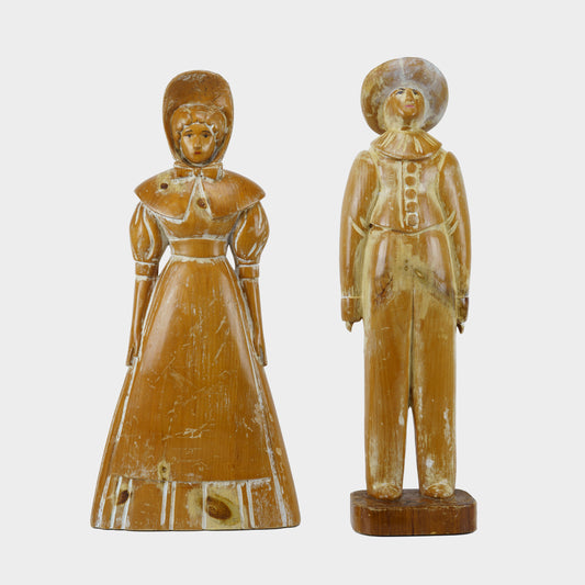 Vintage Tall Carved Folk Figures