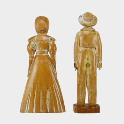 Vintage Tall Carved Folk Figures