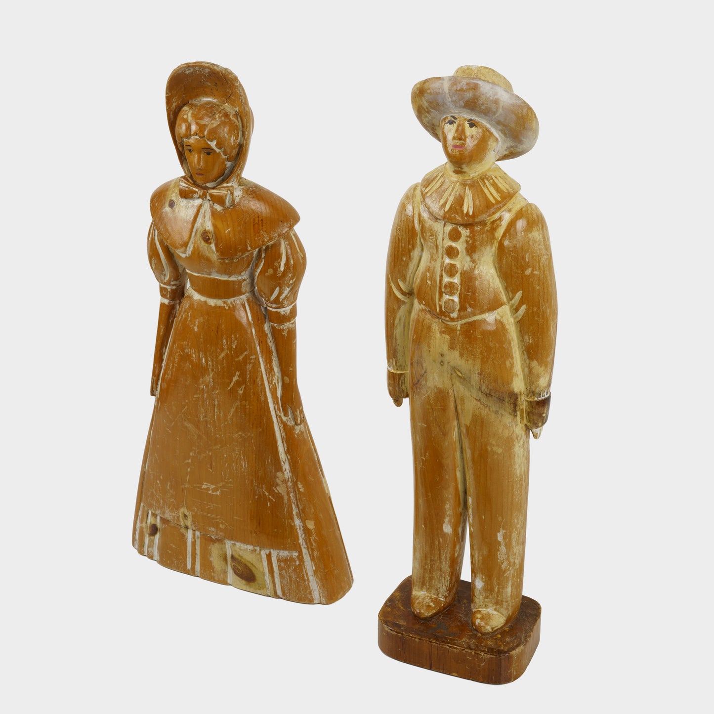Vintage Tall Carved Folk Figures