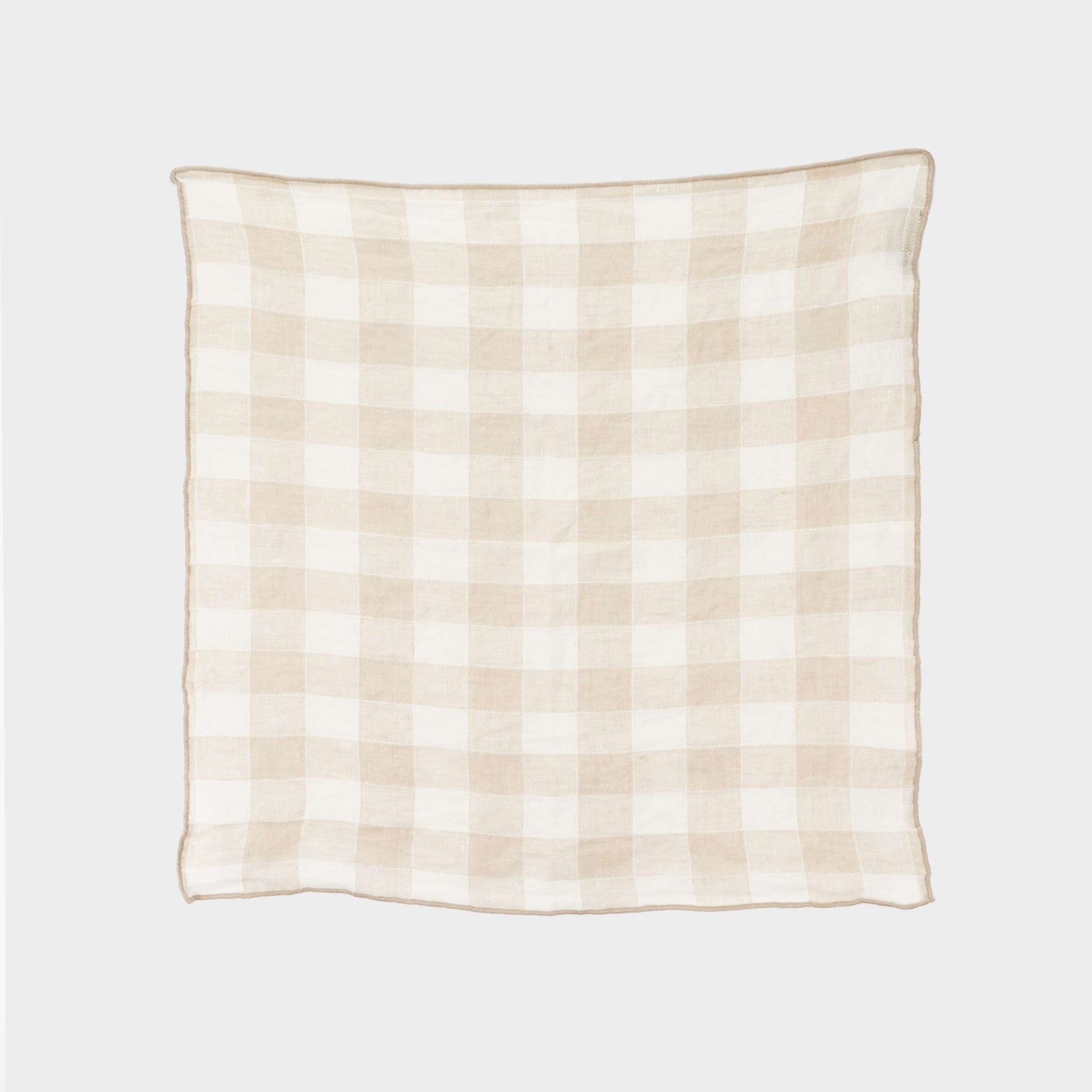 French Linen Napkin in Gingham (Lychee/Cream Color)