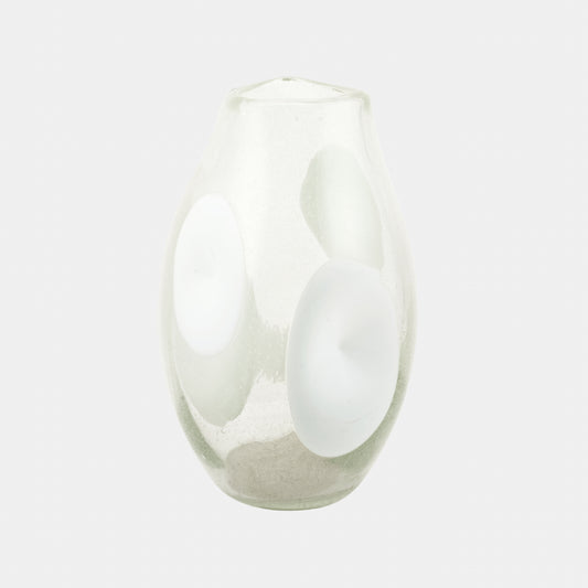 Vintage Large Handblown Polka Dotted Vase, Virginia