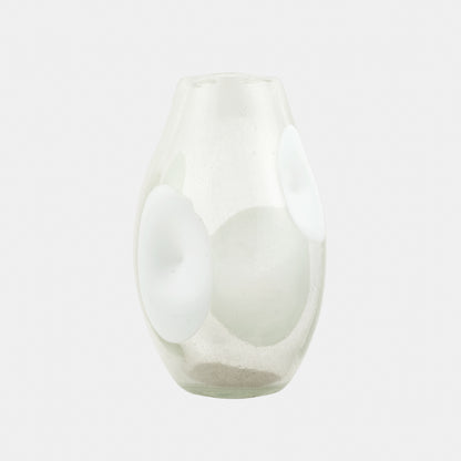 Vintage Large Handblown Polka Dotted Vase, Virginia