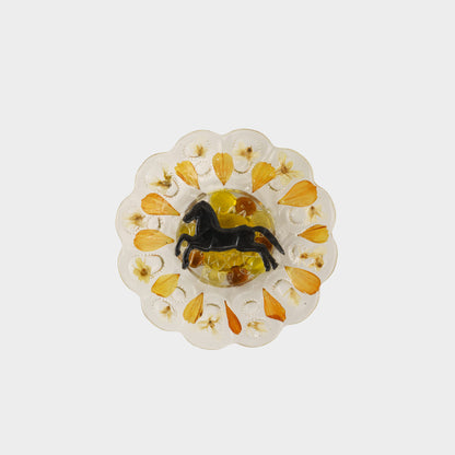 Vintage Glass Horse Dish