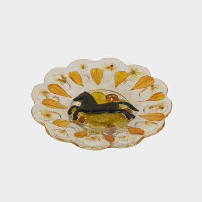 Vintage Glass Horse Dish