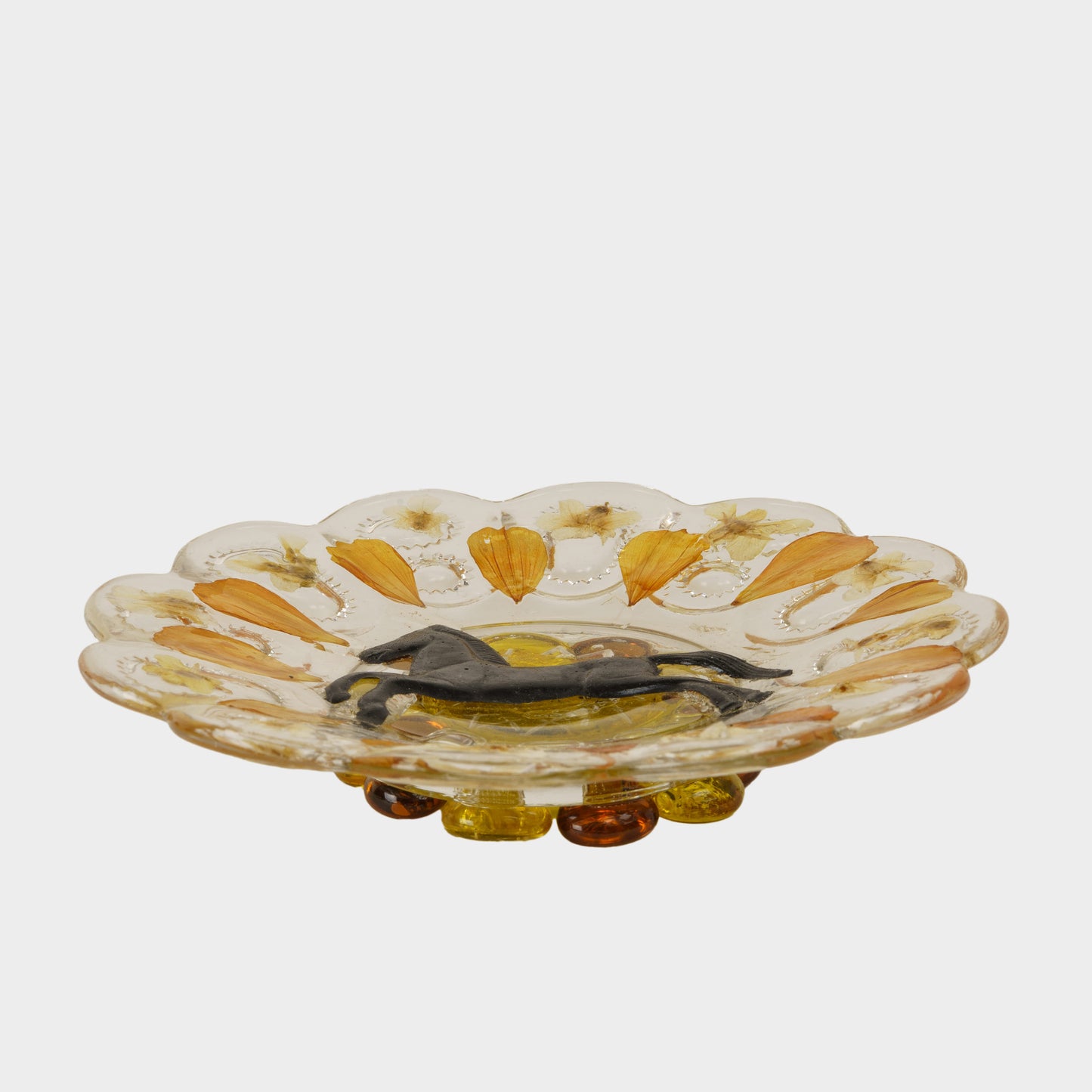Vintage Glass Horse Dish