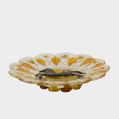 Vintage Glass Horse Dish