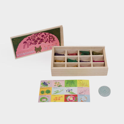 Kyoto Flowers Incense Set with 12 Floral Scents with Disc Ceramic Holder