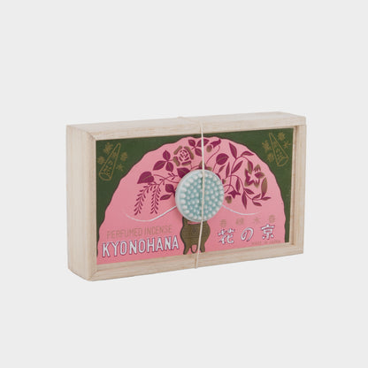 Kyoto Flowers Incense Set with 12 Floral Scents with Disc Ceramic Holder
