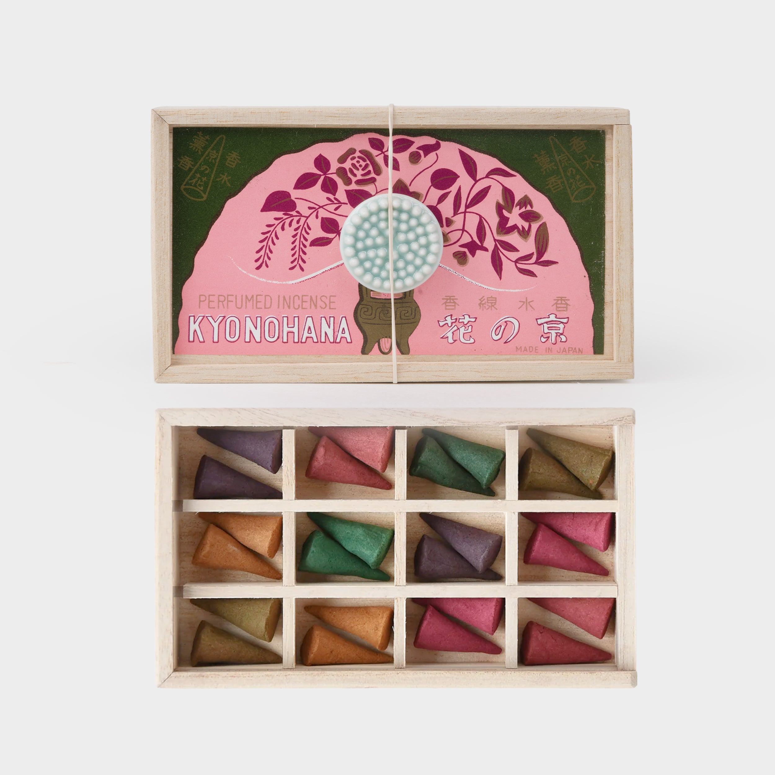 Kyoto Flowers Incense Set with 12 Floral Scents with Disc Ceramic