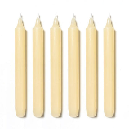 Set of 6 Trudon 8" Madeleine Taper Candles in Ivory