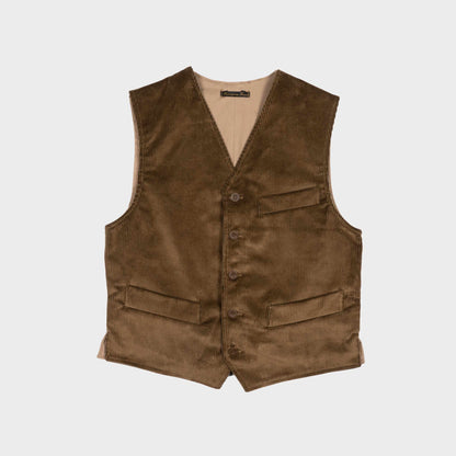 Le Laboureur Corduroy Waistcoat in Hazelnut