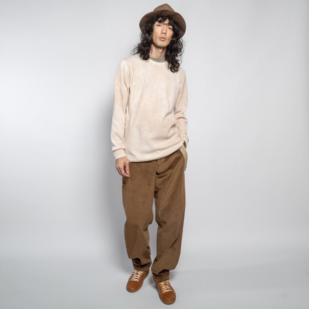 Le Laboureur Corduroy French Farm Pant with Braces in Dark Walnut