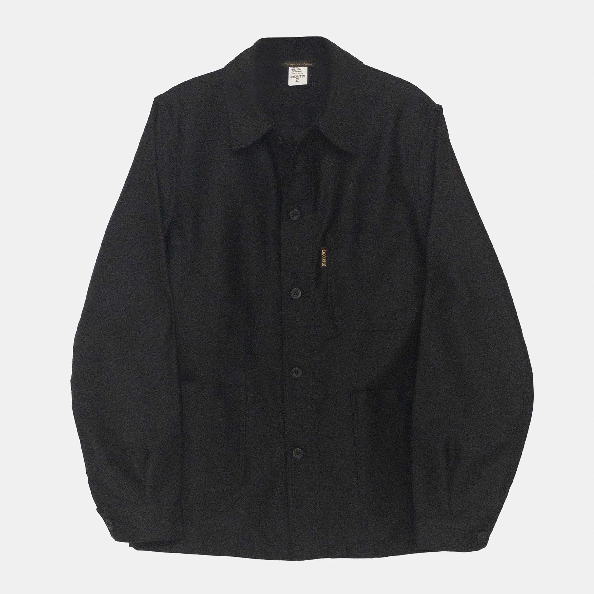 Le Laboureur French Cotton Moleskin Work Jacket in Black