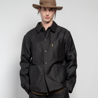 Le Laboureur French Cotton Moleskin Work Jacket in Black