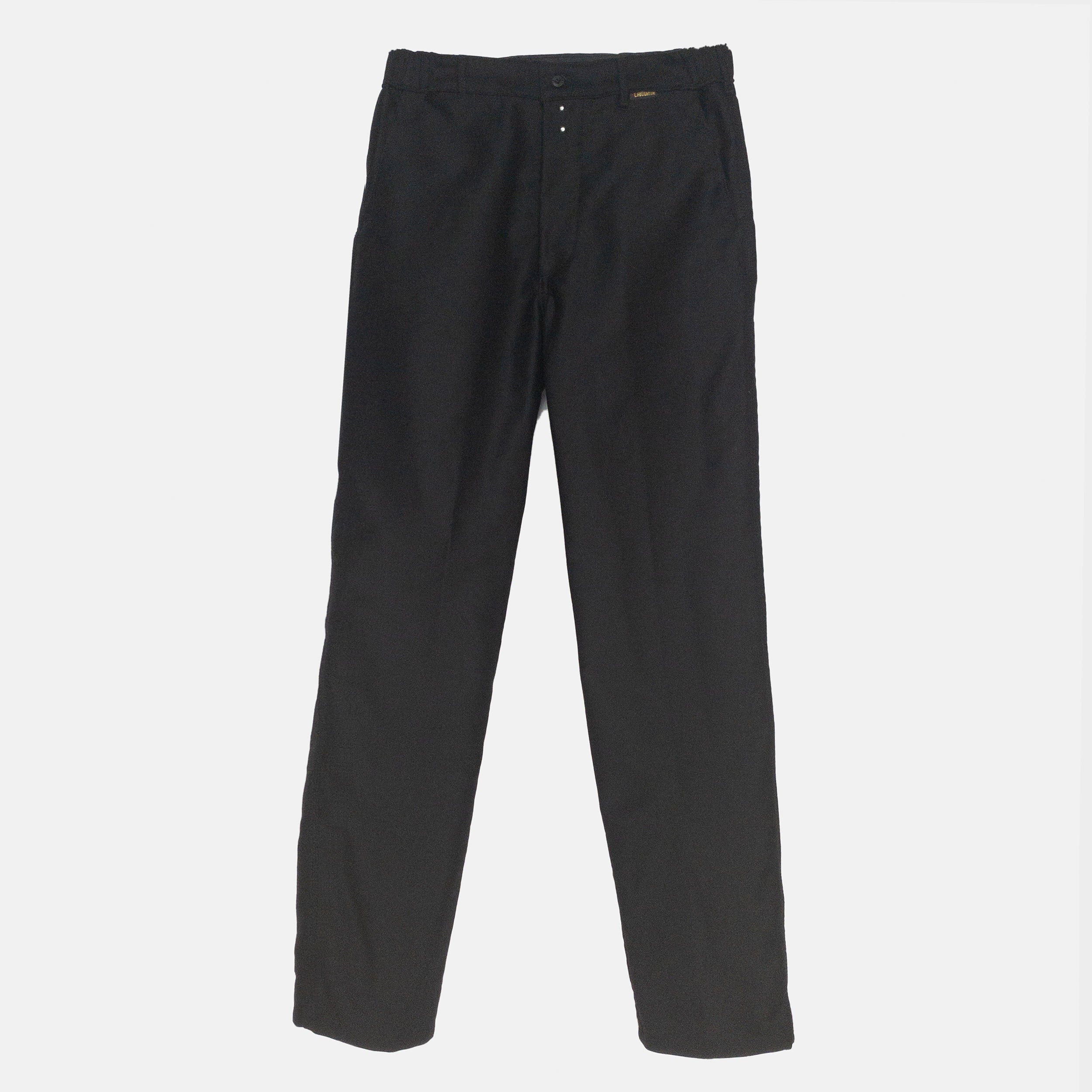高評価低価40s French black moleskin pants サスペンダー付き パンツ