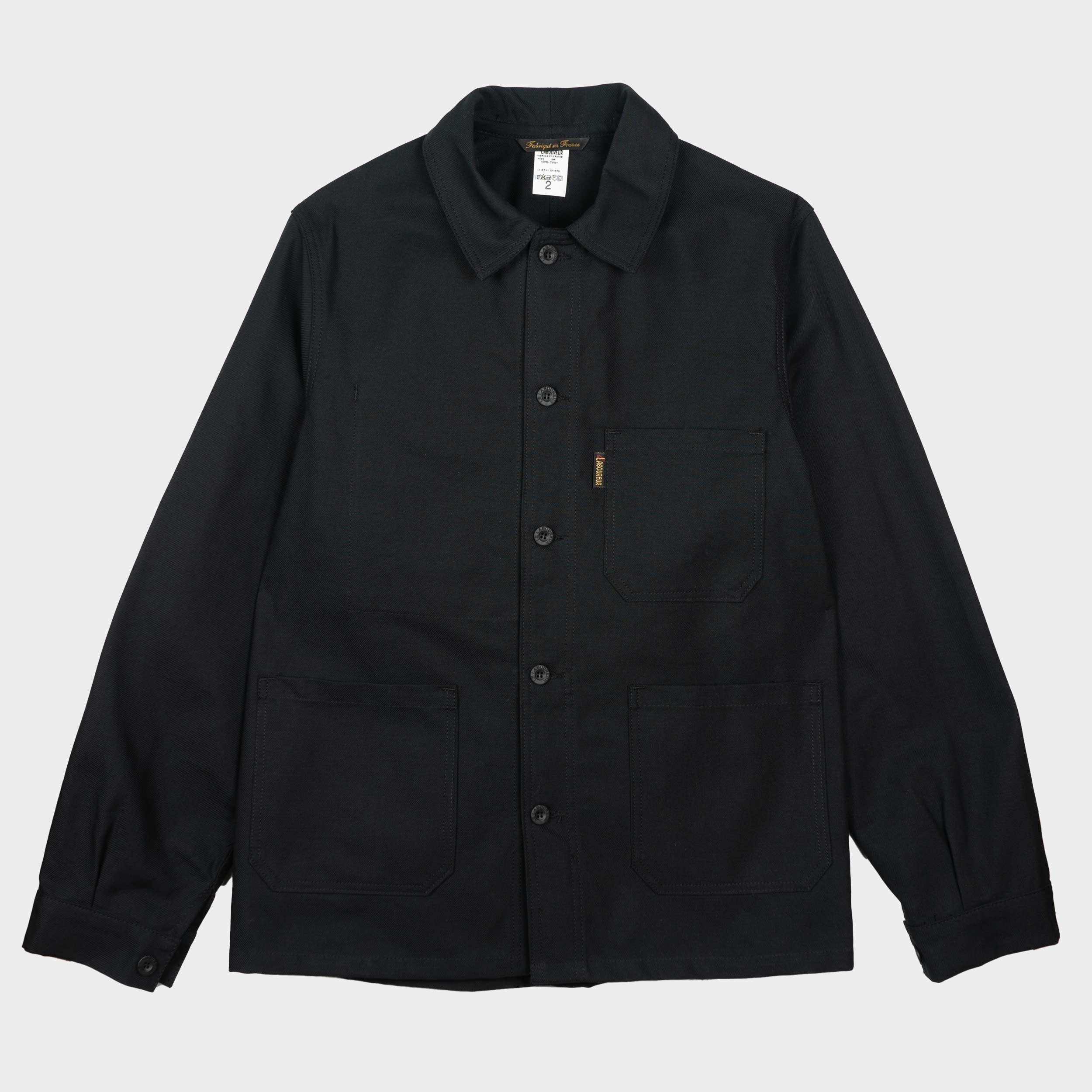 Le Laboureur French Cotton Work Jacket in Black