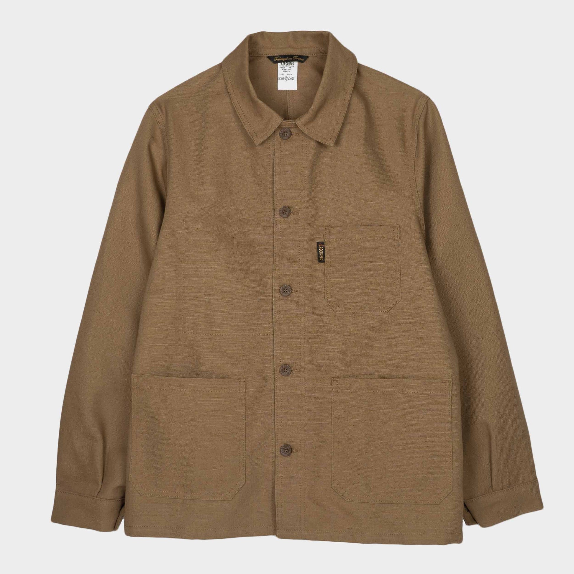 Le Laboureur French Linen Work Jacket in Hazelnut