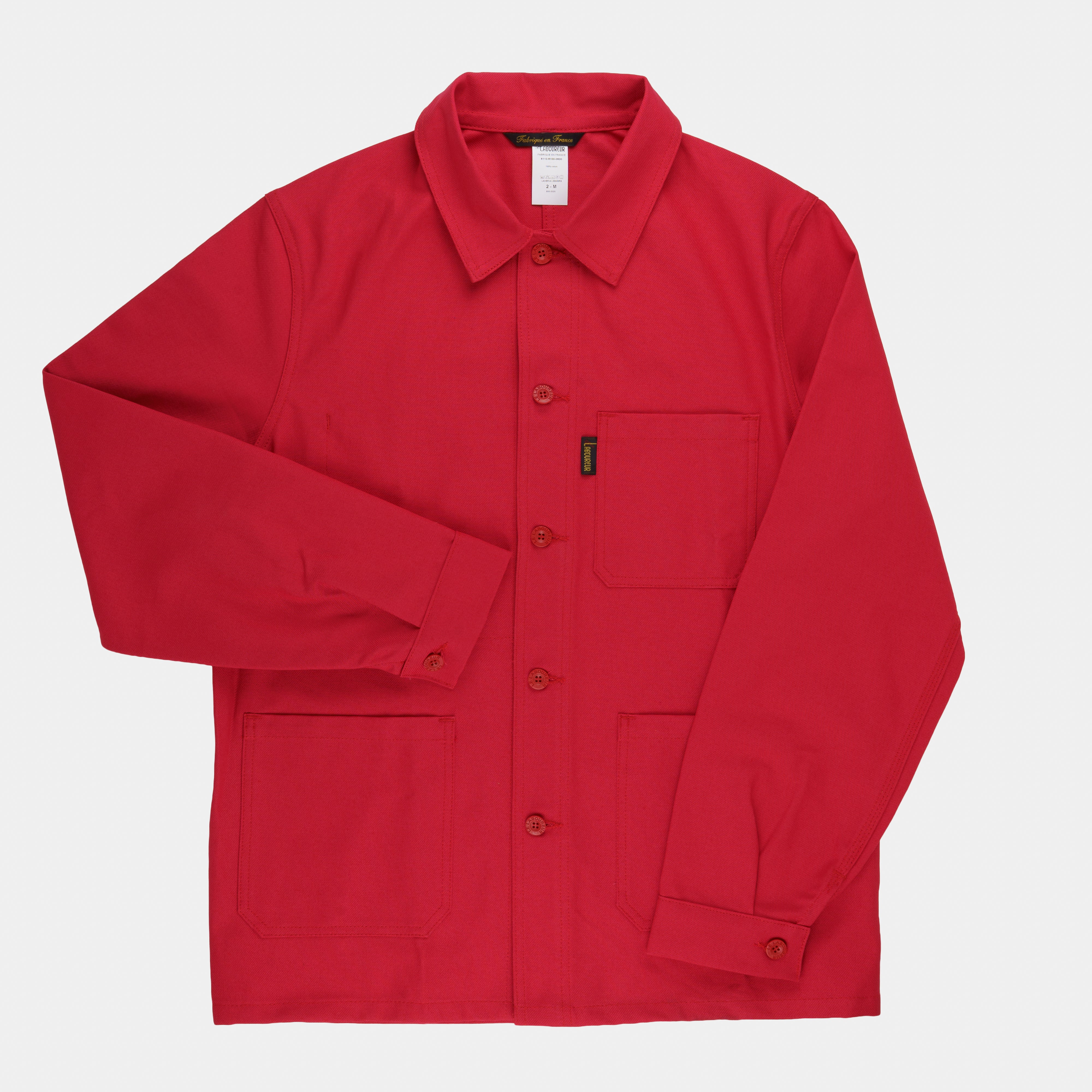 Le Laboureur French Cotton Work Jacket in Red
