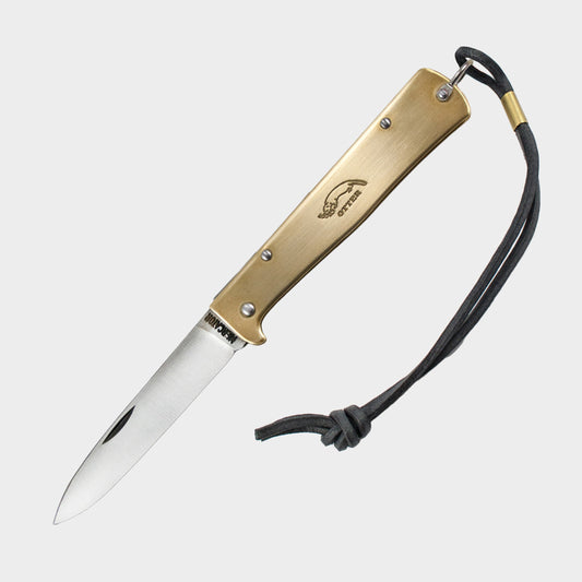 Mercator Brass Pocket Knife with Leather Strap