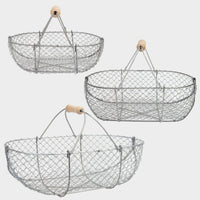 Traditional French Galvanized Harvest Basket