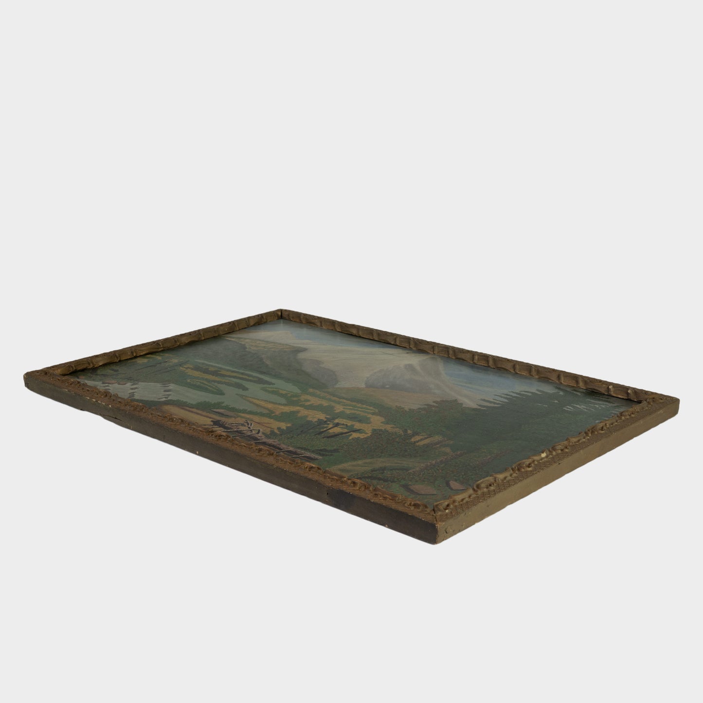 Antique Mountainscape Oil Painting