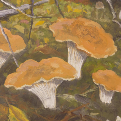 Vintage Painting of Chanterelle Mushrooms