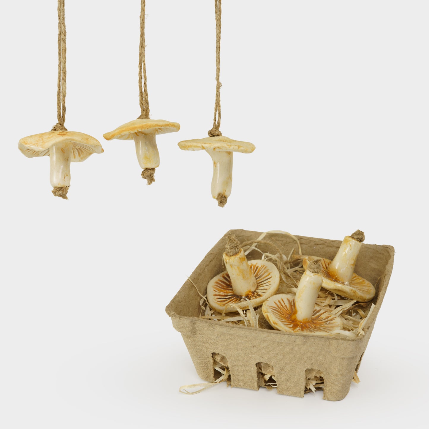 Ceramic Mushroom Ornament Set