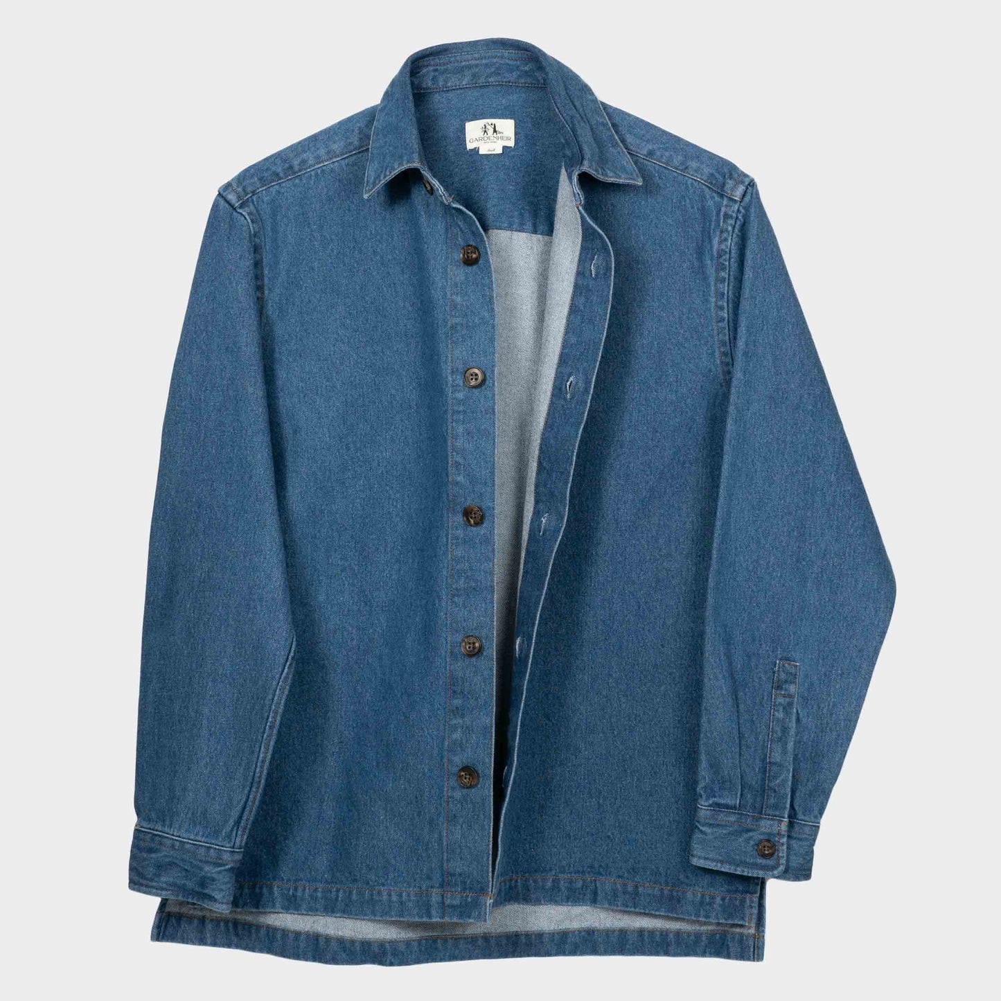 Japanese Denim Overshirt with Pockets in Dark Denim